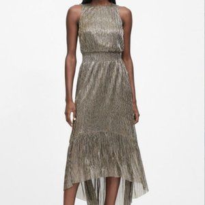 Banana Republic High-Low Dress in Gold Mix